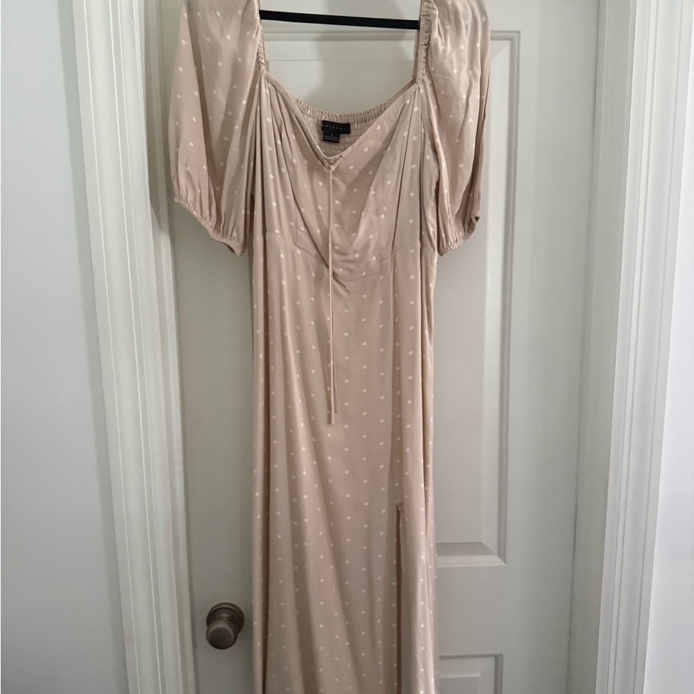 Sanctuary Cream Puff Sleeve Midi Dress